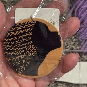 Black and Tan Silhouette Earrings